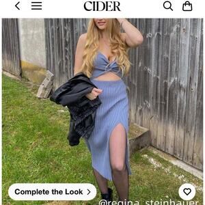 Sz M - NEW Cider 2 Piece Set - Ribbed crop top and midi skirt